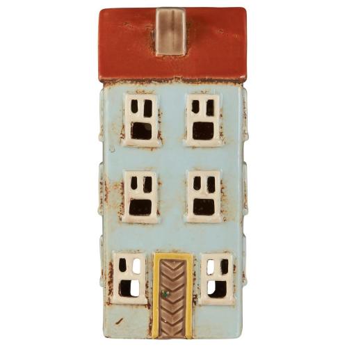 Hus for varmelys - Nyhavn - Mint gul dorram - 20 cm - www.frokenfraken.se