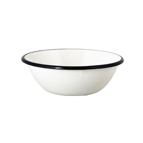 Skål - Emalj - Krem/Hvit - Ø16,5 cm - www.frokenfraken.se