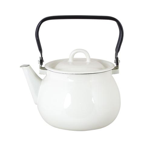 Tekanne - Emalje - Krem/Hvit - 16,5 x Ø19 cm - www.frokenfraken.se
