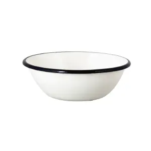Skål - Emalj - Krem/Hvit - Ø16,5 cm - www.frokenfraken.se