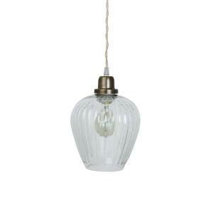 Taklampe - Glasskuppel - Antikk messing - Ø 19 cm - www.frokenfraken.se