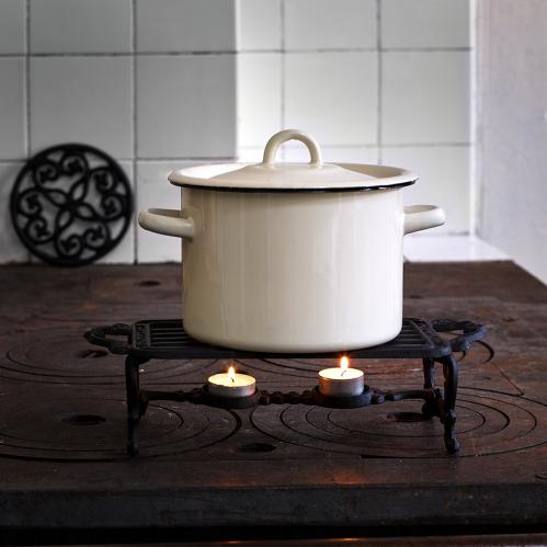 Kastrull - Emalj - Krem/Hvit - 3 L - www.frokenfraken.se