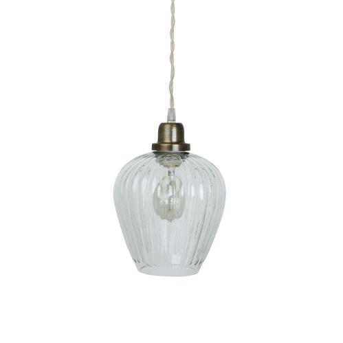 Taklampe - Glasskuppel - Antikk messing - Ø 19 cm - www.frokenfraken.se