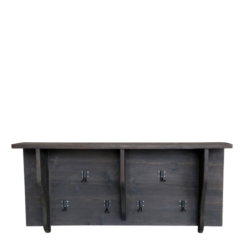 Vegghylle med 6 kroker - Tre - 45 x 99 x 18 cm - www.frokenfraken.se