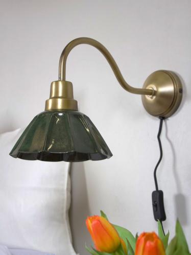 Vegglampe - Ester - Mørkegrønn - 34 cm - www.frokenfraken.se