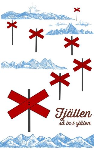 Håndkle - Fjell - Ledekors - Hvit - 50 x 70 cm - www.frokenfraken.se