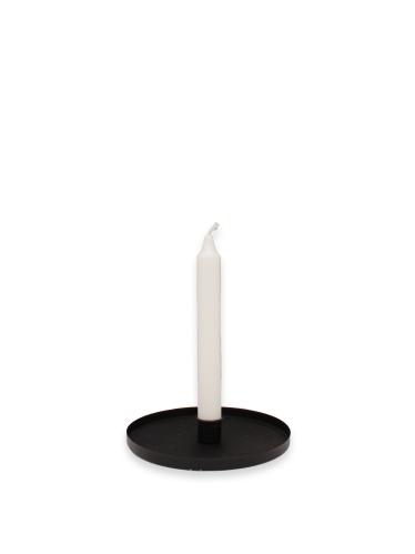 Lysstake - Rundt lysestakefat - Svart - 1 lysholder - Ø26 x 2,5cm - www.frokenfraken.se