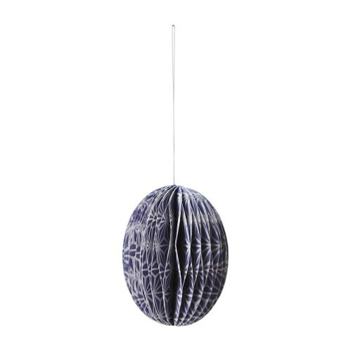 Egg i papir - Hengende påskepynt - Lilla - Ø4 x 6 cm - www.frokenfraken.se