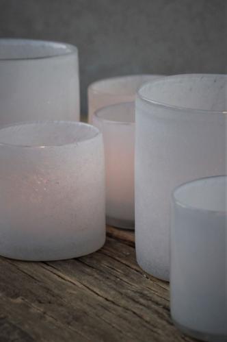 Lyslykt - Lumiere White Frost - 12 x 12 cm - Bidra til Barncancerfonden - www.frokenfraken.se