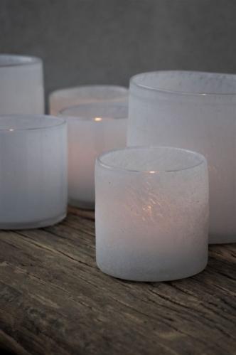 Lyslykt - Lumiere White Frost - 12 x 12 cm - Bidra til Barncancerfonden - www.frokenfraken.se