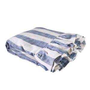 Duk - Ida Randig - Vit - Blå - L150 x B250 cm - www.frokenfraken.se