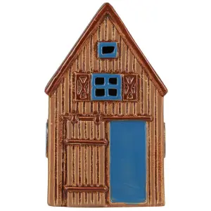 Lyslykt - Låve for telys - Visby - blå låvedør - www.frokenfraken.se