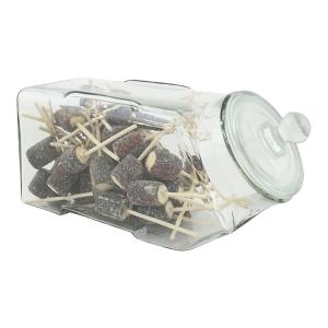 Glasboks - Godteributikk - Liggende med lokk - 32 x 15,5 x 13 cm - www.frokenfraken.se