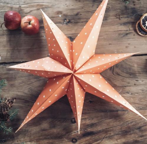 Adventsstjerne - Klassisk Gammeldags Oransje - 60 cm - www.frokenfraken.se
