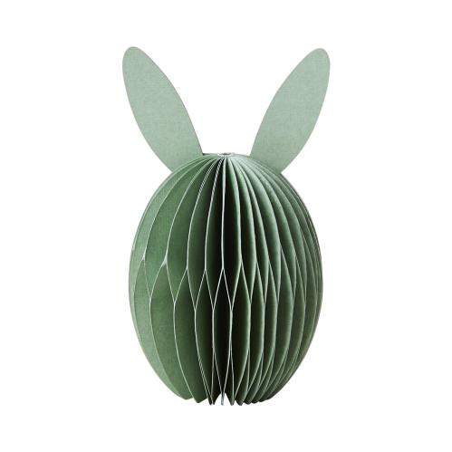 Egg i papir med ører - Påskepynt - Grønn - Ø6 x 12 cm - www.frokenfraken.se