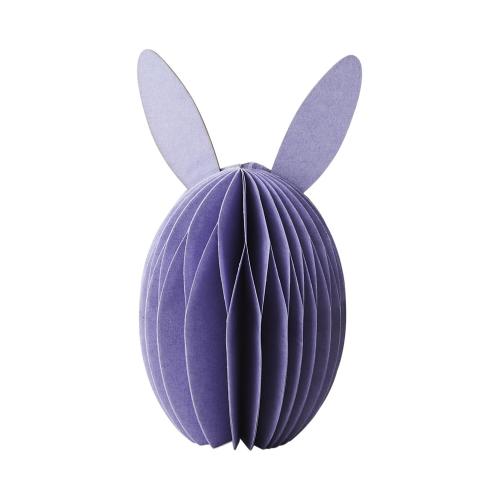 Egg i papir med ører - Påskepynt - Lilla - Ø6 x 12 cm - www.frokenfraken.se