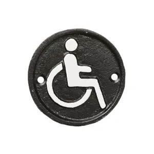 Rullestol - Skilt i jern - Svart - Ø8 cm - www.frokenfraken.se
