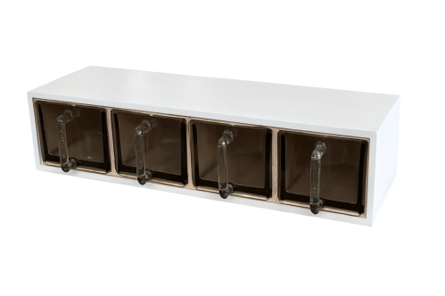 Krydderhylle – Hvit – Med store måleskjeer – 13 x 60 x 18 cm - www.frokenfraken.se
