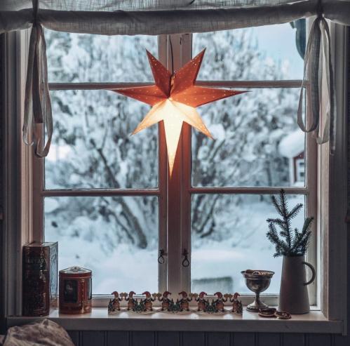 Adventsstjerne - Klassisk Gammeldags Oransje - 60 cm - www.frokenfraken.se
