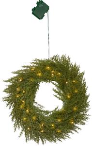 Krans med belysning - Thuja - 45 cm - Utendørs og innendørs bruk - www.frokenfraken.se