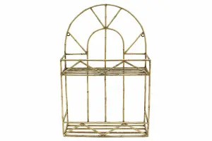 Hylle i metall og bambus - 38 x 13 x 57,5 cm - www.frokenfraken.se