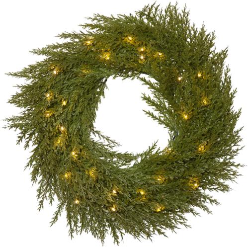 Krans med belysning - Thuja - 45 cm - Utendørs og innendørs bruk - www.frokenfraken.se