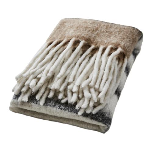 Pledd - Beige/svart/hvit - 160 x 130 cm - www.frokenfraken.se