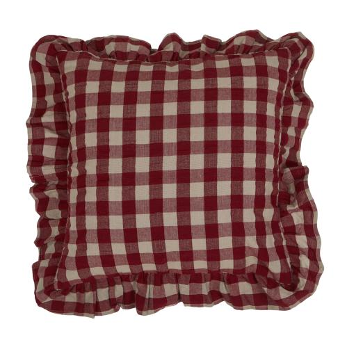Kuddfodral - LISA - RØD - 48x48 cm - www.frokenfraken.se