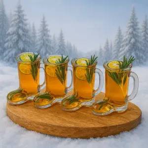 Gløggglass – Vinterstøvler – 4 stk – Ø4 cm - www.frokenfraken.se