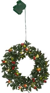 Krans med belysning - Holly - 30 cm - Utomhus & Inomhusbruk - www.frokenfraken.se