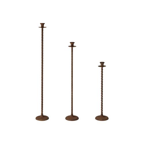 Lysstaker - Gulvlysstaker 3 stk - Rust - Jern - 100 cm - www.frokenfraken.se
