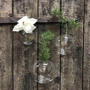 Vase for vegg - Glasskule - Ø9 cm - www.frokenfraken.se