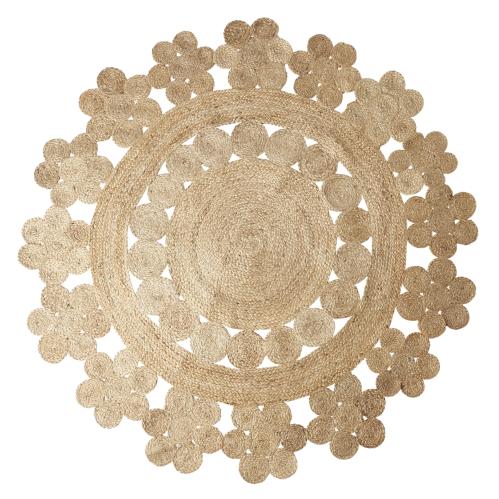 Teppe - Boho - Rundt Jute - Ø150 cm - www.frokenfraken.se