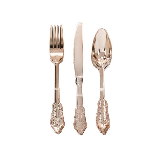 Plastbestikk - Roségull - 6 stk - www.frokenfraken.se
