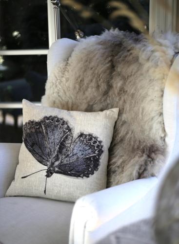 Kuddfodral - Blåvinge/Prästkragar - 47 cm - www.frokenfraken.se