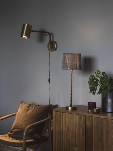 lampfot - Nora - Antikmässing 46cm - www.frokenfraken.se