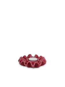 Lyslykt for telys - Bølgete Felle - Bringebær - 12 cm - www.frokenfraken.se