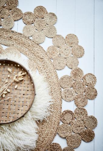 Teppe - Boho - Rundt Jute - Ø150 cm - www.frokenfraken.se