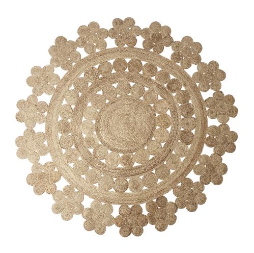 Teppe - Boho - Rundt Jute - Ø150 cm - www.frokenfraken.se