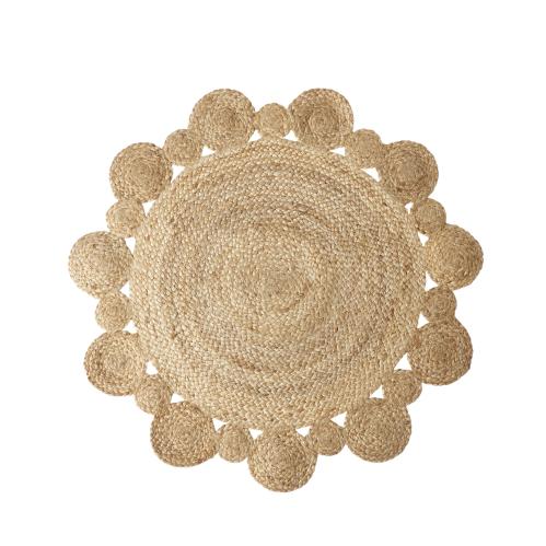 Teppe - Boho - Rundt Jute - Ø100 cm - www.frokenfraken.se
