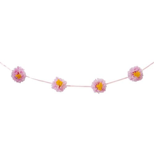 Girlang - Blomsterpom-pomer - Rosa - 3 m - www.frokenfraken.se