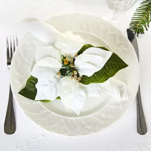 Serviettring – Hvit julestjerne – 13 cm - www.frokenfraken.se