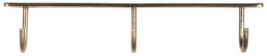 Kleskrok med 3 kroker Antikk messing skrus opp under hylle - 30,5 X 6 X 6,2 CM - www.frokenfraken.se