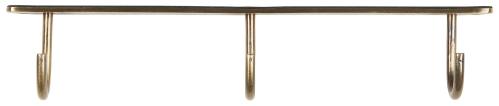 Kleskrok med 3 kroker Antikk messing skrus opp under hylle - 30,5 X 6 X 6,2 CM - www.frokenfraken.se