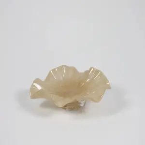 Fat/Skål på fot - Loa - Beige - Glass - Ø22 cm - www.frokenfraken.se