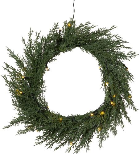 Krans med belysning - Thuja - 40 cm - Utomhus & Inomhusbruk - www.frokenfraken.se