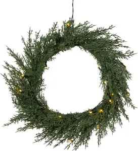 Krans med belysning - Thuja - 40 cm - Utomhus & Inomhusbruk - www.frokenfraken.se