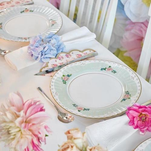 Papptallerkener - Vintage Porselen - 27 cm - www.frokenfraken.se