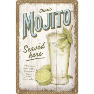 Plateskilt - Mojito servert her - 20 x 30 cm - www.frokenfraken.se