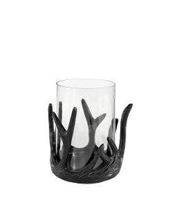 Lyslykt - Reinshorn - Svart - 18 cm - 1 stk - www.frokenfraken.se